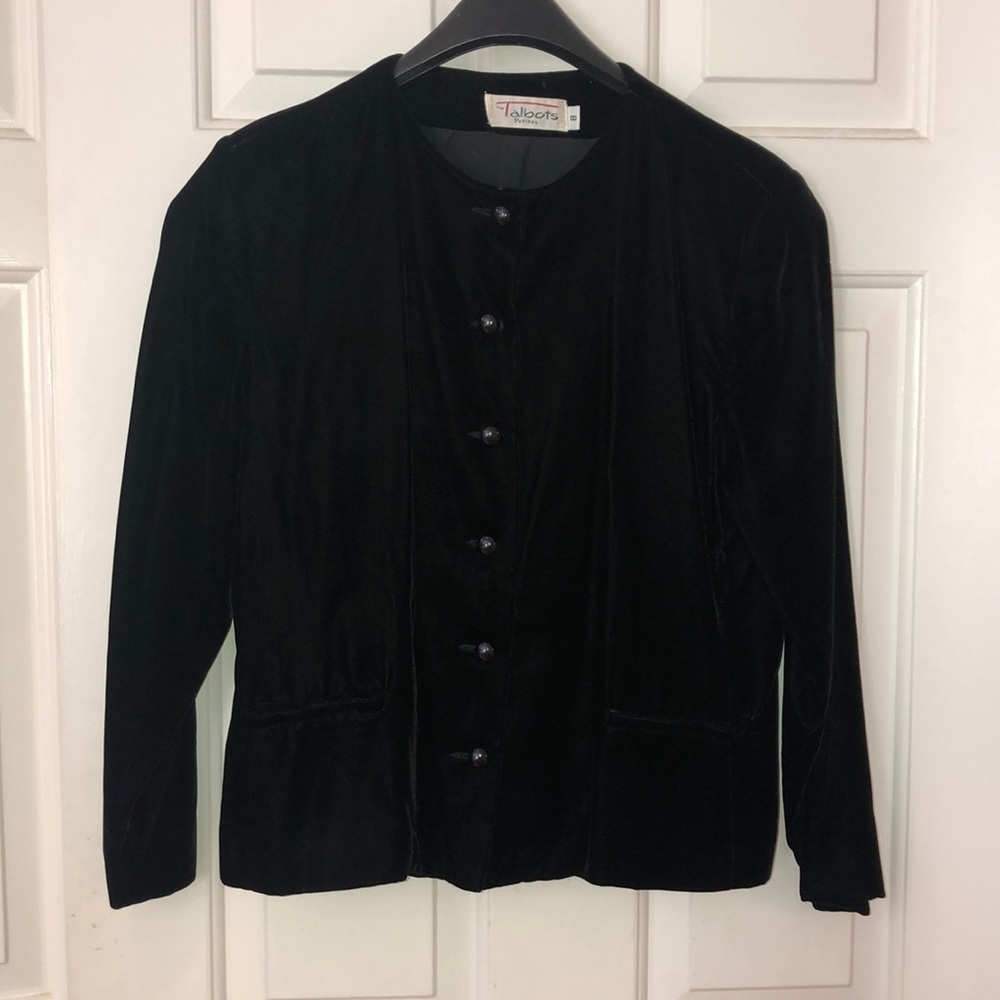 Lovely Black Velvet Jacket - Talbots 8P